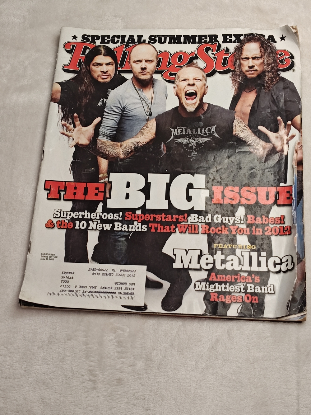 the Rolling Stones Magazine Cover with Red, Black, White